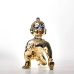 Handcrafted Brass Laddu Gopal Murti – 1.2 KG | Premium Bal Gopal Idol for Home Temple